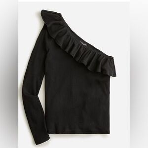 J Crew One-Shoulder Ruffle Neck